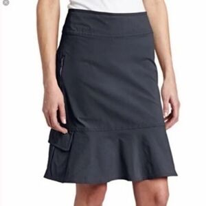 Royal Robbins Discovery Cargo Skirt 6 Black Utility Hiking Travel UPF 50+ Gorpc